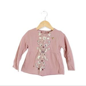 Zara Dusty Pink Floral Top